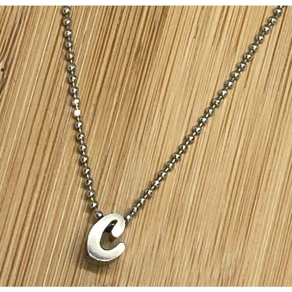 Alex Woo Sterling Silver ‘C’ Initial Pendant Necklace NY Designer Luxury Fashion - Picture 7 of 16